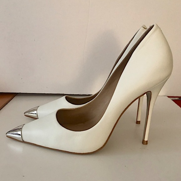 SAKS FIFTH AVENUE Women's Cap-Toe Leather Stiletto Pumps - Picture 3 of 8